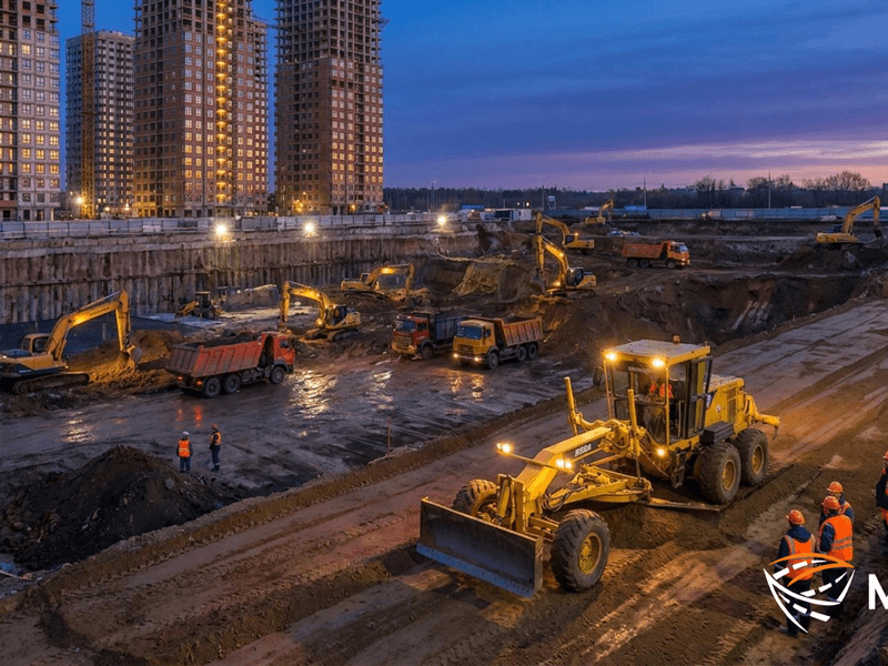 Аренда автогрейдера для уклонов на парковках и площадках: водоотвод без проблем
