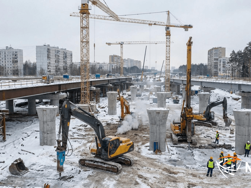 Аренда экскаватора в Москве зимой: мёрзлый грунт, прогрев гидравлики и работа без простоев