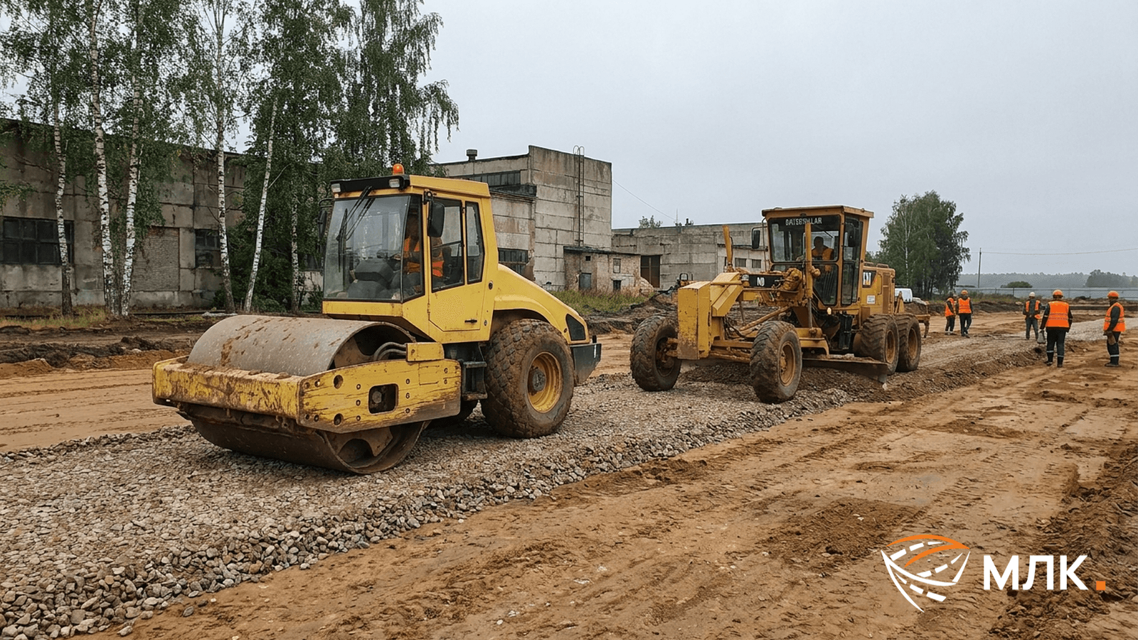 Планировка и уплотнение площадки под логистический центр